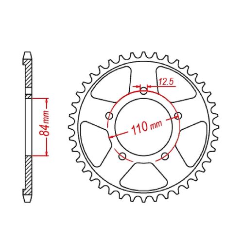 SPROCKET REAR MTX 1225 40T #520