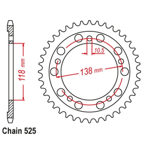 MTX Standard Rear Sprocket 39T