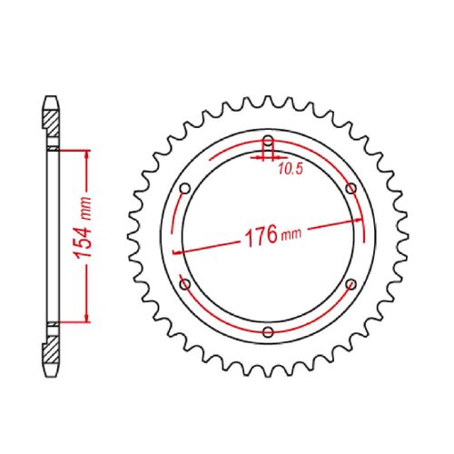 MTX Standard Rear Sprocket 43T for Honda VFR800X CROSSRUNNER 2015-2019