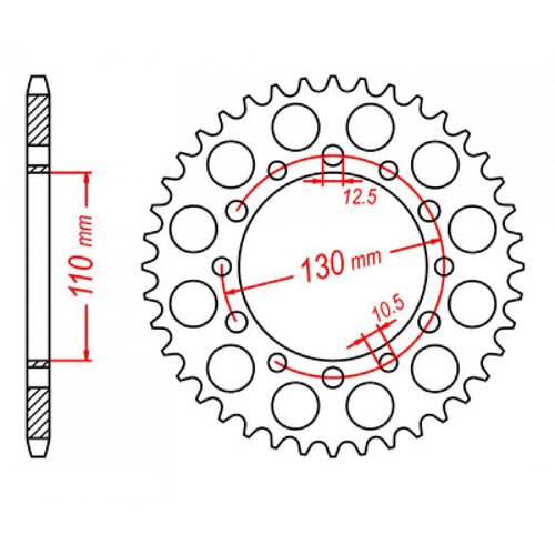 MTX Standard Rear Sprocket 44T for Kawasaki VN250 ELIMINATOR 1999-2005