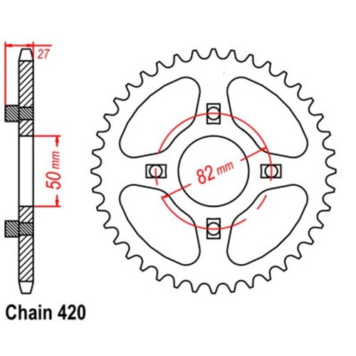 MTX Standard Rear Sprocket 35T for Honda TRX70 1986-1990