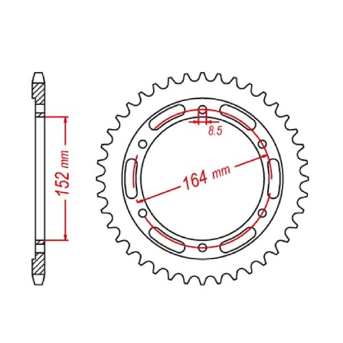 SPROCKET REAR MTX 1839 56T #428
