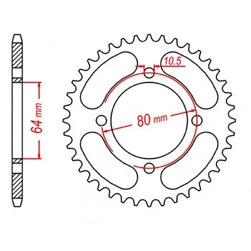 MTX Standard Rear Sprocket 32T for Yamaha YFM125 GRIZZLY 2004-2009