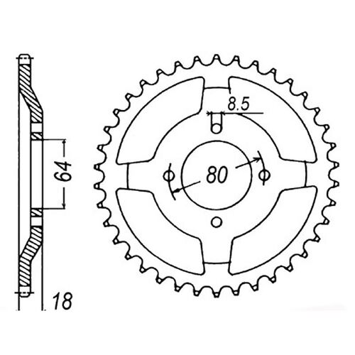 MTX Optional Rear Sprocket 51T for Yamaha AG175 1974-1995