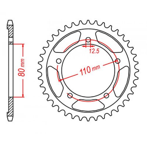 MTX Optional Rear Sprocket 48T for Triumph LEGEND TT 885 1998-2001