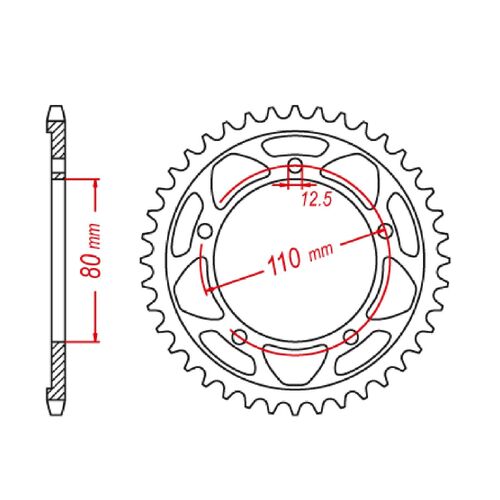 MTX Standard Rear Sprocket 42T for Triumph SPEEDMASTER 865 2016-2017