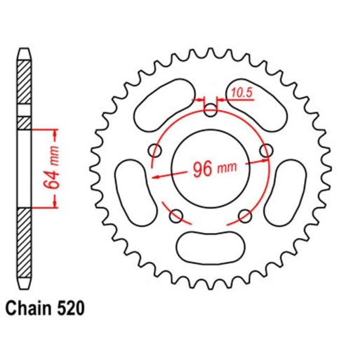 MTX Optional Rear Sprocket 48T for Honda XR200R 1981-1983