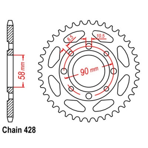 MTX Standard Rear Sprocket 43T