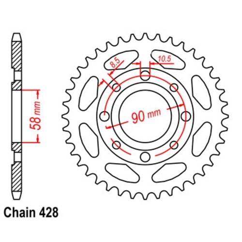 MTX Optional Rear Sprocket 56T for Honda CB100 SUPER SPORT 1970-1977