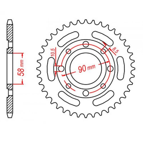 MTX Optional Rear Sprocket 38T for Honda CB200 1976-1979