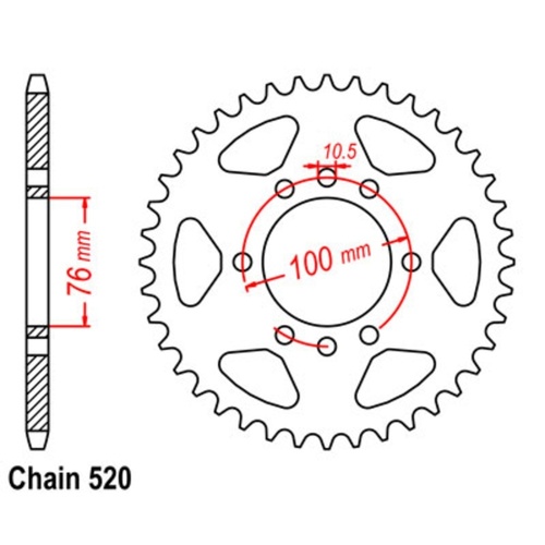 MTX Optional Rear Sprocket 48T for Suzuki  DR500 1981-1984