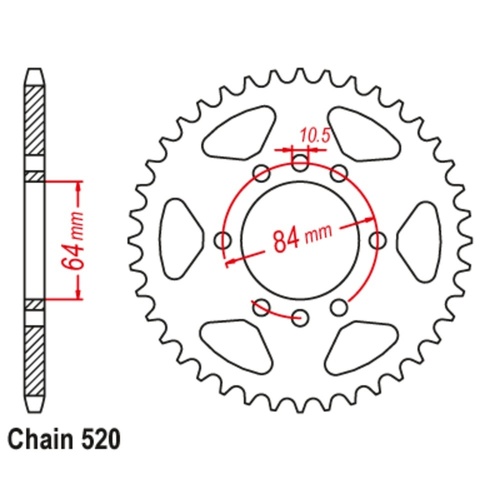 MTX Standard Rear Sprocket 39T for Suzuki LT-F160 QUADRUNNER 1991-1999