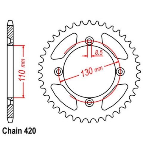MTX Optional Rear Sprocket 51T for Honda CRF150R Small Wheel 2007-2018