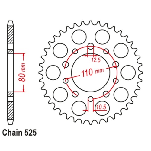 MTX Standard Rear Sprocket 45T for Honda XLV750 AFRICA TWIN 1985-1989