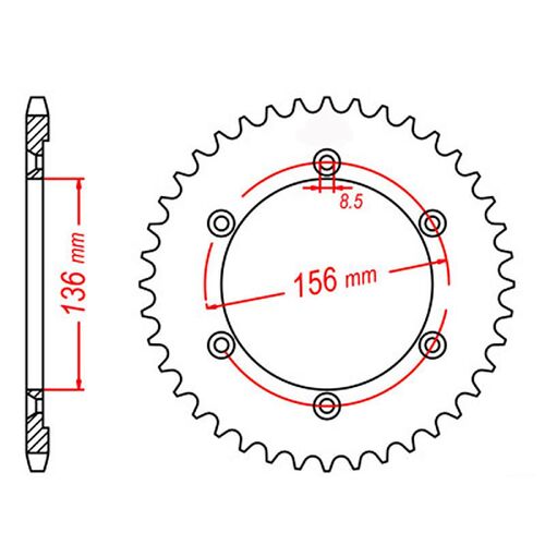 MTX Optional Rear Sprocket 48T for Suzuki  DR650SE 1996-2020