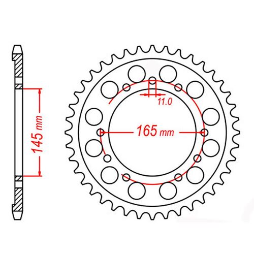 MTX Standard Rear Sprocket 45T for Honda VFR400R (IMPORT NC30) 1989