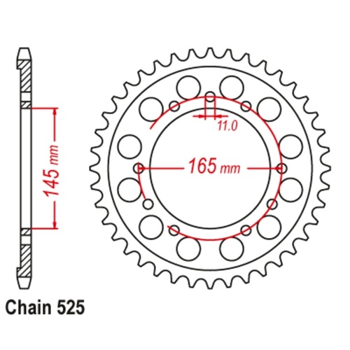 MTX Standard Rear Sprocket 45T for Honda NTV650 1991-1992