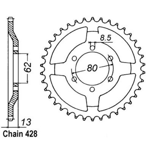 MTX Standard Rear Sprocket 45T