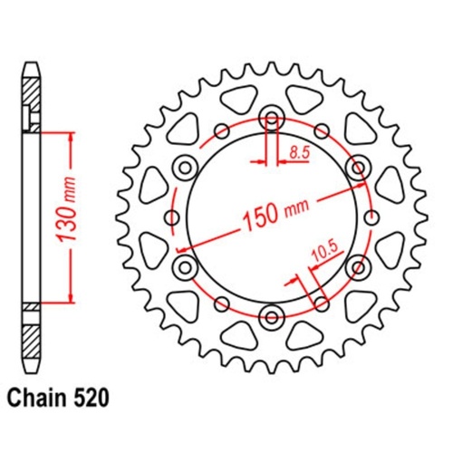 MTX Standard Rear Sprocket 43T for Honda CTX700D 2013-2016