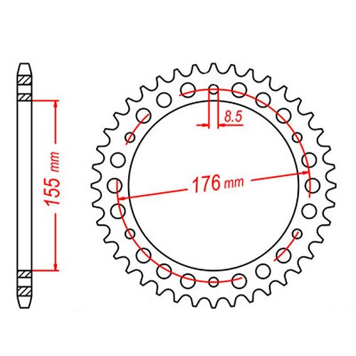 MTX Standard Rear Sprocket 43T for Triumph DAYTONA T595 1997-1998