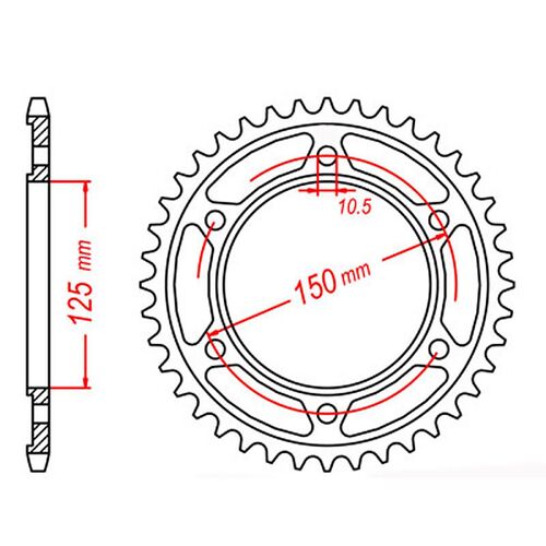 MTX Optional Rear Sprocket 46T for KTM 950 SUPER ENDURO R 2006-2009