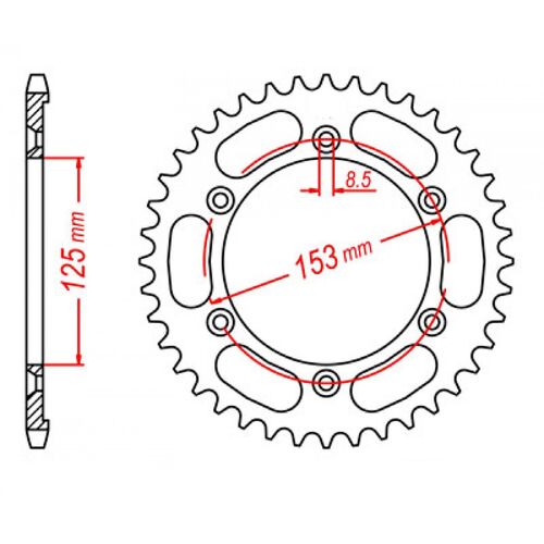 MTX Optional Rear Sprocket 49T for Honda XR125L 2013-2016