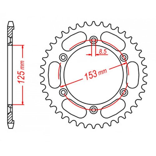 MTX Standard Rear Sprocket 51T for Honda XR125L 2013-2016