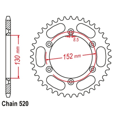 MTX Standard Rear Sprocket 48T for BMW G450X ENDURO 2006-2011