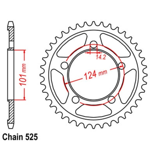 MTX Optional Rear Sprocket 37T for KTM 1190 RC8R 2009-2016