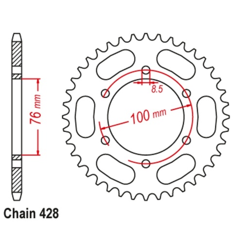 MTX Standard Rear Sprocket 48T for Yamaha YZF R125 2008-2013