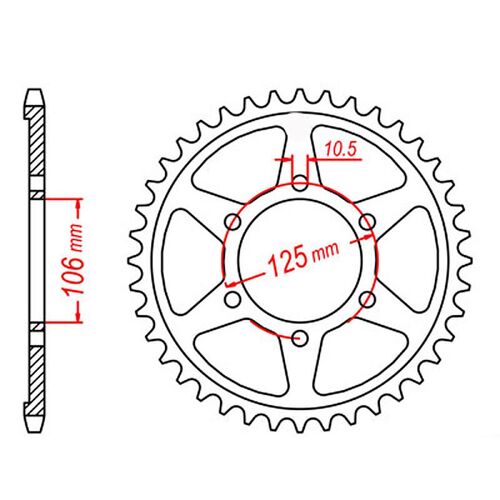 SPROCKET REAR MTX 2014 37T #525