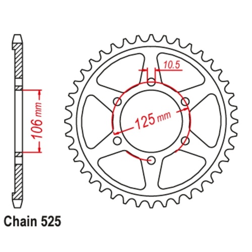 MTX Optional Rear Sprocket 50T for Triumph DAYTONA 675 2006-2018