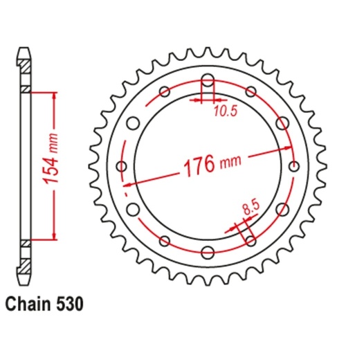 MTX Optional Rear Sprocket 43T for Honda CB1000R 2008-2014