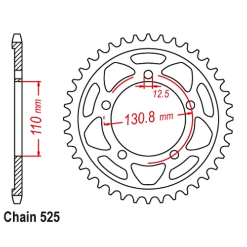 MTX Standard Rear Sprocket 45T for BMW S1000RR 2009-2019