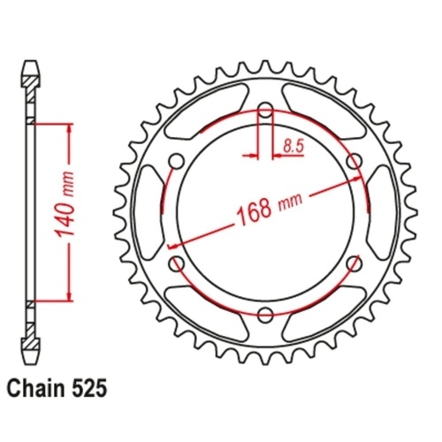 MTX Optional Rear Sprocket 41T for HUSQVARNA  900 NUDA R 2012-2013
