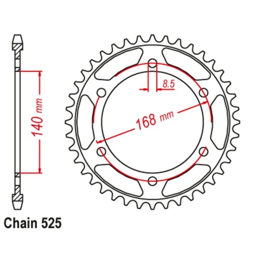 MTX Optional Rear Sprocket 41T for BMW F650GS (800cc) 2013