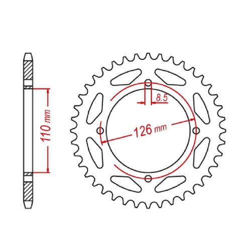 SPROCKET REAR MTX 1466 47T #428