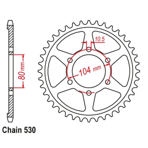 MTX Optional Rear Sprocket 42T for Kawasaki ZX-9R NINJA (ZX900) 1994-2001