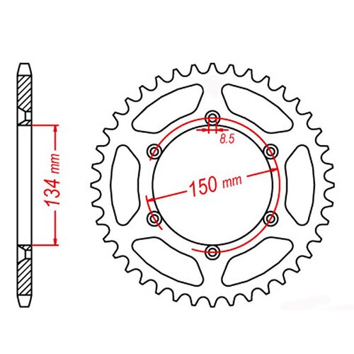 MTX Optional Rear Sprocket 48T for Kawasaki KDX205 1989-2008