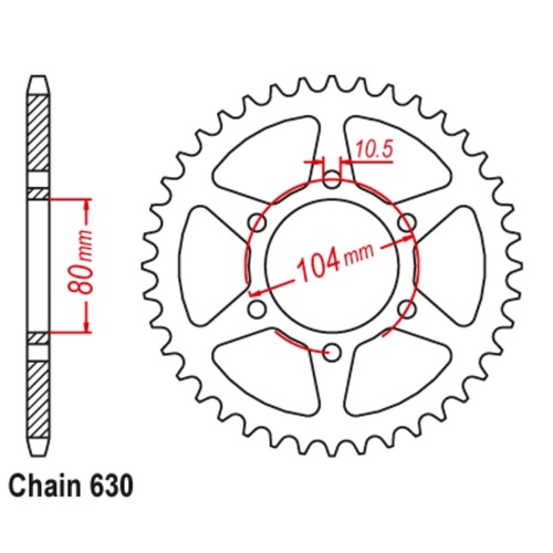 MTX Optional Rear Sprocket 46T for Kawasaki Z1000A (KZ1000A) 1977-1980