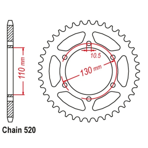 MTX Optional Rear Sprocket 42T for Yamaha YZF-R6 2006-2020