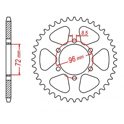 MTX Optional Rear Sprocket 42T for Suzuki  TS251 1971-1980