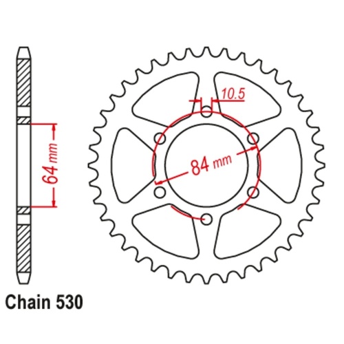 MTX Optional Rear Sprocket 45T for Suzuki  GS450L 1982-1987