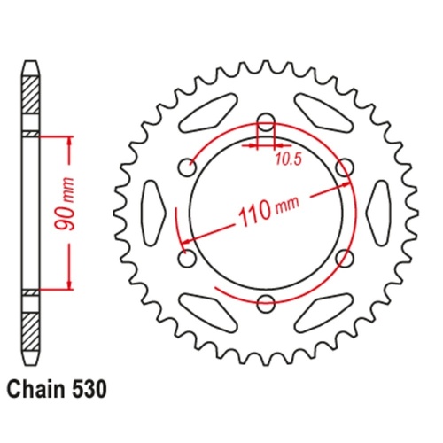 MTX Standard Rear Sprocket 34T for Yamaha TX650 1974-1975