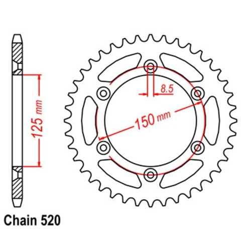 MTX Standard Gearing Rear Sprocket 41T