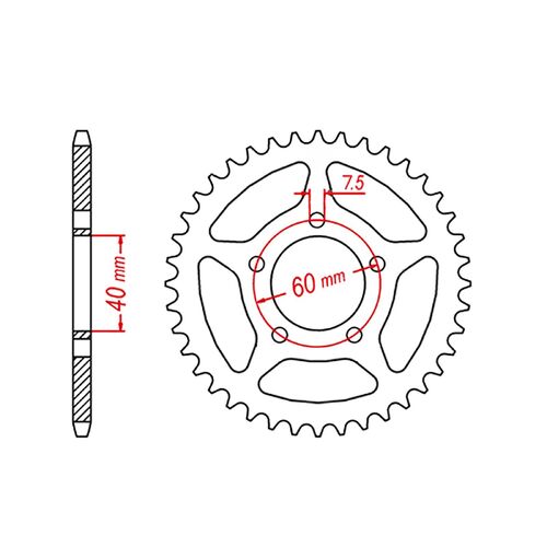 MTX Optional Hornet Rear Sprocket 40T for KTM 50 MINI ADVENTURE 1998-2004