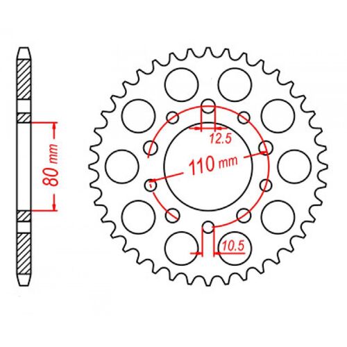 MTX Standard Rear Sprocket 45T for Honda CBX550F 1982-1986