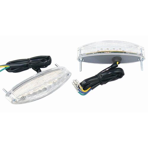 Cats Eye LED Clear Tail Light Assembly | Cafe Racer | Cruiser | Scrambler