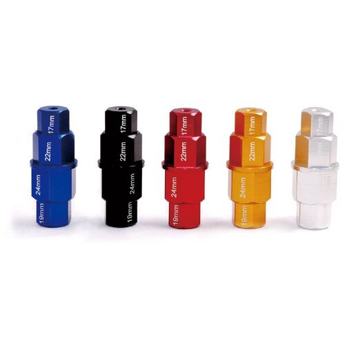 WHITES 4 IN 1 HEX AXLE TOOL ALU GOLD -17mm 19mm 22mm 24mm