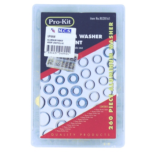 Alluminium Washer Assort (260 Pieces) 